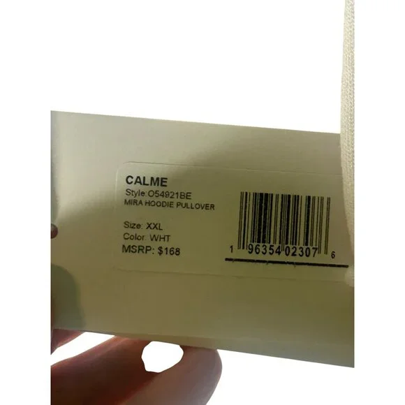 Calme By Johnny Was White Mira Pullover Hoodie XXL NWT Retail $168 - Picture 3 of 6